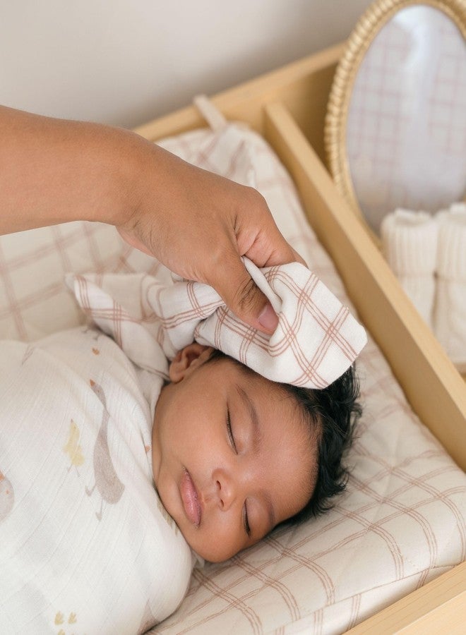 Crane Baby Hooded Towel & Washcloth Set, Charlie Farmhouse Goose Hooded Baby Towels and Washcloths Set, Baby Bath Essentials, Washcloths for Newborn, Muslin Towel for Babies - Image 4